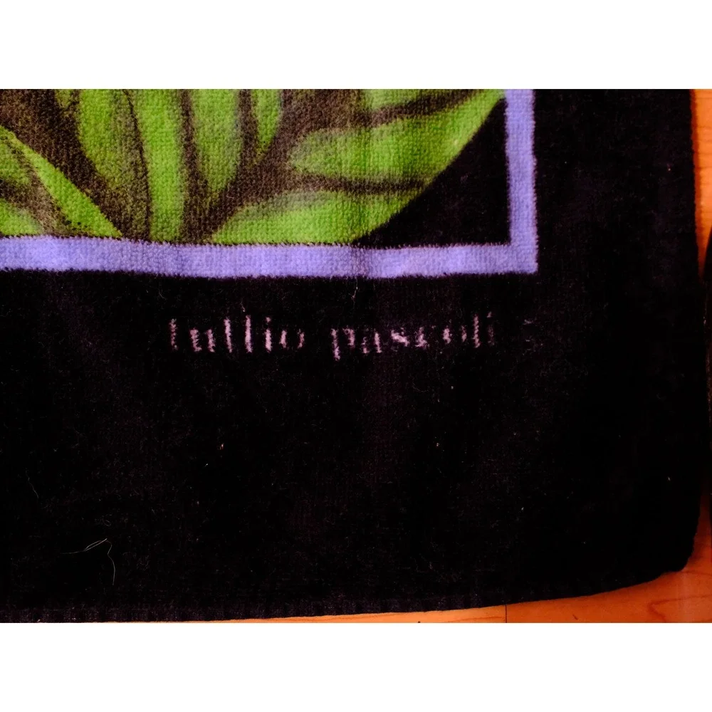 Vintage Karsten Tullio Pascoli Macaw Parrot Beach Towel Tropical Brazil 40x63